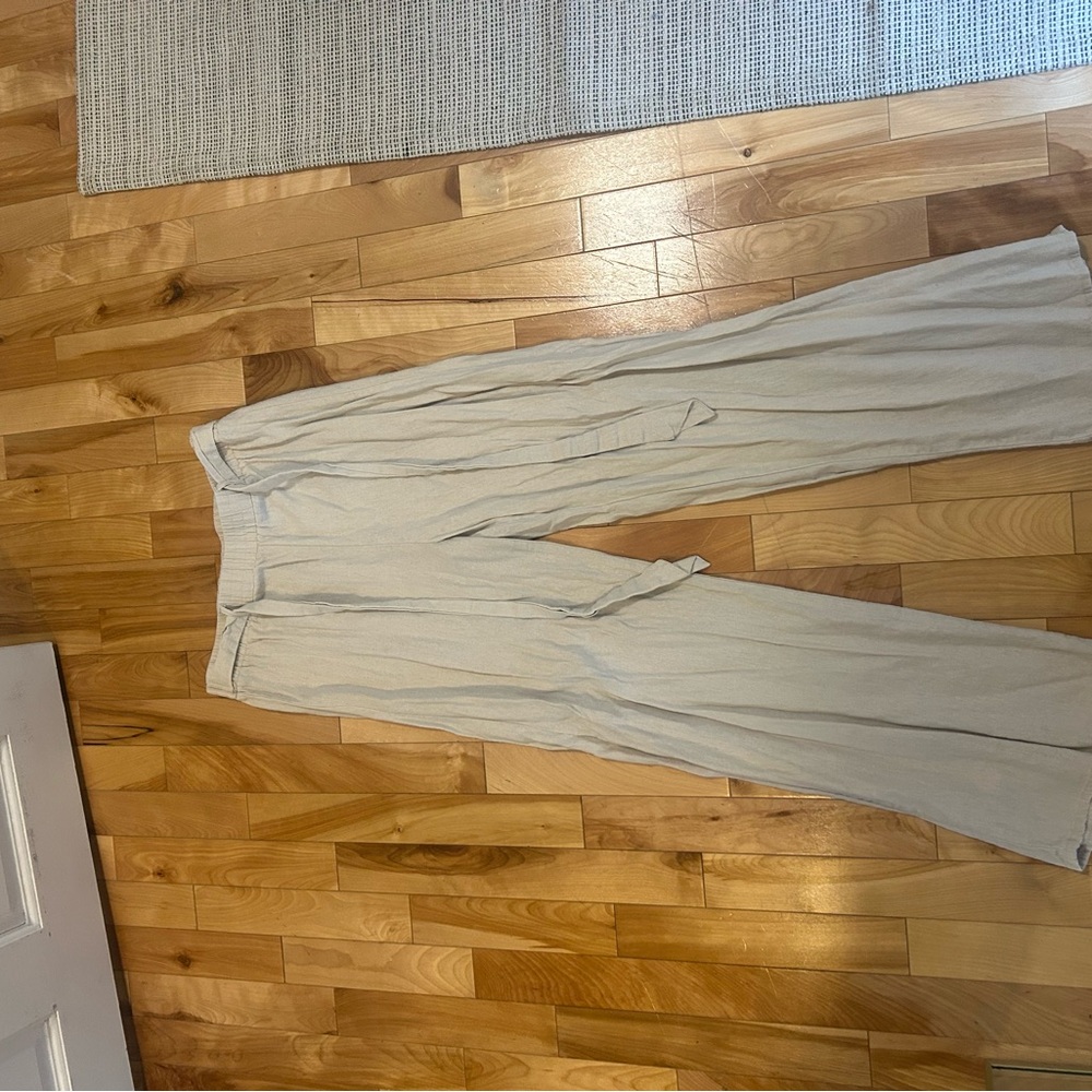 Anthropologie Cream Wide Leg Pants